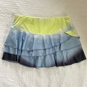 Lucky in Love Yellow and Blue tennis skirt, size M